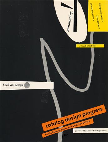 LADISLAV SUTNAR (1897-1976).  CATALOGUE DESIGN PROCESS. Book and ephemera. 1950. Book is 9½x12½ inches, 24¼x31¾ cm.